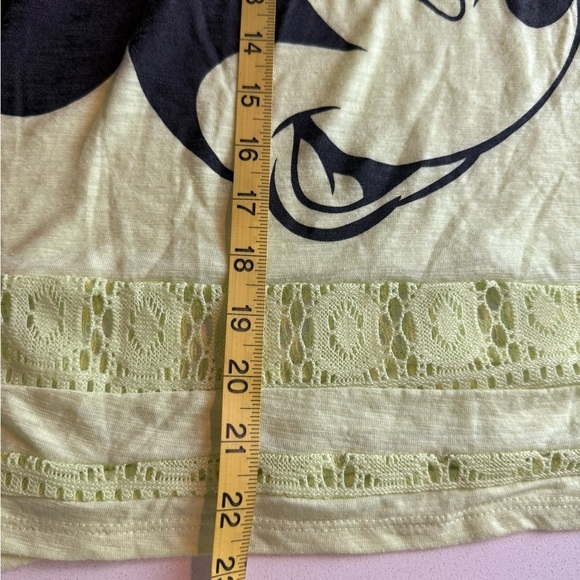 Disney‎ Minnie Mouse Tank Top Neon Green Lace Hem Women’s Size L - Picture 12 of 13